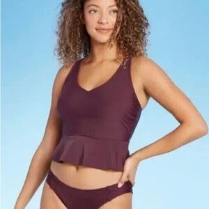Kona Sol Peplum Swimsuit Top